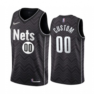 Brooklyn Nets Personalized Black NBA Swingman 2020 21 Earned Edition Jersey